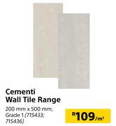 Cementi Wall Tile Range Grade 1 200mm X 500mm-Per Sqm