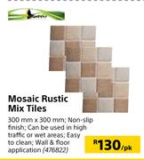 Mosaic Rustic Mix Tiles 300mm X 300mm-Per Sqm