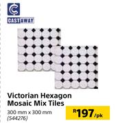 Cast A Way Victorian Hexagon Mosaic Mix Tiles 300mm X 300mm-Per Pk