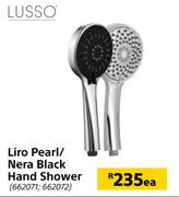 Lusso Liro Pearl/Nera Black Hand Shower-Each