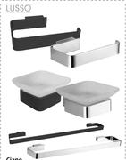 Lusso Ciano Toilet Paper Holder Chrome Or Black-Each