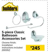 Builders 5 Piece Classic Bathroom Accessories Set