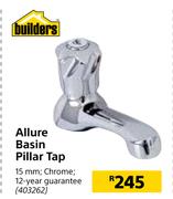 Builders Allure Basin Pillar Tap 15mm