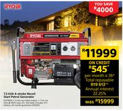 Ryobi 7.5kVA 4-Stroke Recoil Start Petrol Generator RG7900K 561630