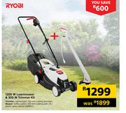 Ryobi 1200W Lawnmower & 300 W Trimmer Kit 648613