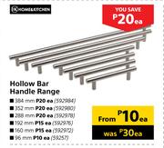 Home & Kitchen Hollow Bar Handle Range 352mm-Each