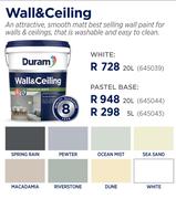 Duram 20Ltr Wall & Ceiling In White