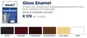 Duram Endure Gloss Enamel In White And Standard Colours-5Ltr