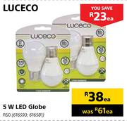 Luceco 5 W LED Globe-Each