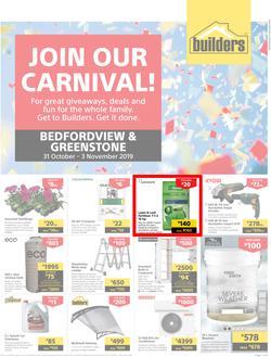 Builders Express Greenstone & Bedfordview : Join Our Carnival (31 Oct - 3 Nov 2019), page 1