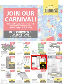 Builders Express Greenstone & Bedfordview : Join Our Carnival (31 Oct - 3 Nov 2019), page 1