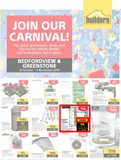 Builders Express Greenstone & Bedfordview : Join Our Carnival (31 Oct - 3 Nov 2019), page 1