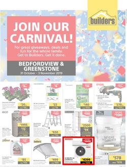 Builders Express Greenstone & Bedfordview : Join Our Carnival (31 Oct - 3 Nov 2019), page 1