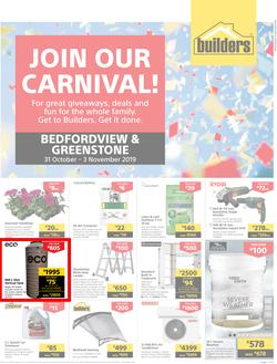 Builders Express Greenstone & Bedfordview : Join Our Carnival (31 Oct - 3 Nov 2019), page 1