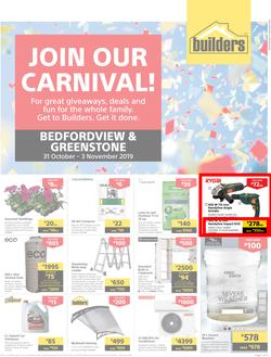Builders Express Greenstone & Bedfordview : Join Our Carnival (31 Oct - 3 Nov 2019), page 1