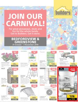 Builders Express Greenstone & Bedfordview : Join Our Carnival (31 Oct - 3 Nov 2019), page 1