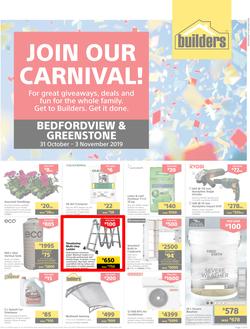 Builders Express Greenstone & Bedfordview : Join Our Carnival (31 Oct - 3 Nov 2019), page 1
