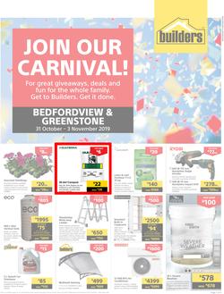 Builders Express Greenstone & Bedfordview : Join Our Carnival (31 Oct - 3 Nov 2019), page 1