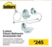 Builders 5 Piece Classic Bathroom Accessories Set