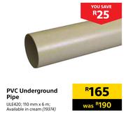PVC Underground Pipe ULE420-110 mm x 6 m