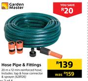 Garden Master Hose Pipe & Fittings-20m x 12mm