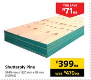 Shutterply Pine-2440mm x 1220mm x 18mm Each