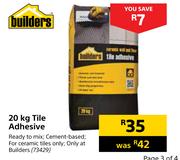 Buliders 20kg Tile Adhesive