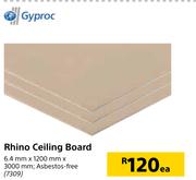 Gyproc Rhino Ceiling Board-6.4mm x 1200mm x 3000mm Each