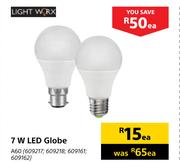Light Worx 7W LED Globe A60-Each