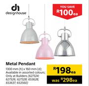 Design House Metal Pendant-1300mm (h) x 160mm(d)-Each