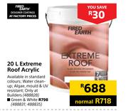 Fired Earth 20Ltr Extreme Roof Acrylic Green & White