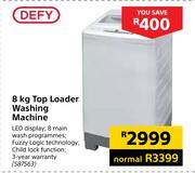 Defy 8Kg Top Loader Washing Machine