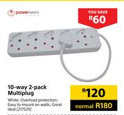 Power Worx 10 Way 2 Pack Multiplug