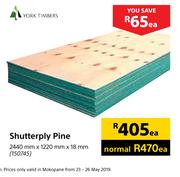 York Timbers Shutterply Pine-2440mmX1220mmX18mm Each