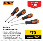 Grip 4 Piece Screwdriver Set