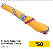 5 Pack Assorted Microfibre Cloths