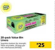 Clean Day 20 Pack Value Bin Liners