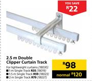 2.5m Double Clipper Curtain Track For Lightweight Curtains