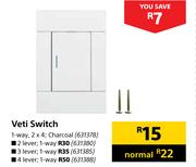 Veti Switch 4 Lever 1 Way