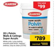 Plascon Polvin Walls & Ceilings Super Acrylic-20Ltr