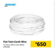Aberdare Flat Twin Earth Wire White-1.5mm x 100m Roll