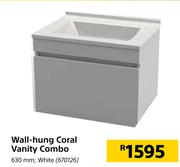 Wall Hung Coral Vanity Combo 630mm In White