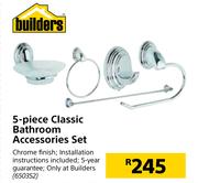 Builders 5 Piece Classic Bathroom Accessories Set