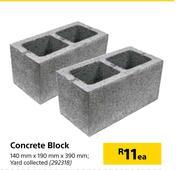 Concrete Block-140mm x 190mm x 390mm Each