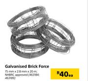 Galvanised Brick Force-75mm x 2.8mm x 20m Each
