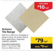 Arizona Tile Range  430mm X 430mm -Per Sqm