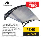 Designhouse Multiwall Awning-1m X 1.2m