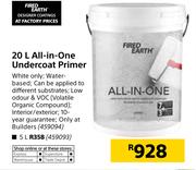 Fired Earth 20Ltr All In One Undercoat Primer