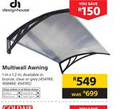 Designhouse Multiwall Awning-1m X 1.2m