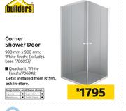 Builders Corner Shower Door 900mm X 900mm